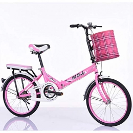 GXLO Bikes First Class Folding City bike with Basket Comfort Saddle Ladies Cruiser Bike - 20" Portable Folding Bicycle