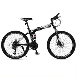 GXQZCL-1 Bike GXQZCL-1 26inch Mountain Bike, Folding Hard-tail Mountain Bicycles, Carbon Steel Frame, Dual Suspension and Dual Disc Brake MTB Bike (Color : White, Size : 27-speed)