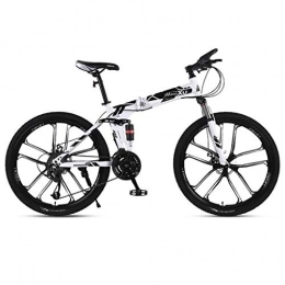 GXQZCL-1 Bike GXQZCL-1 26inch Mountain Bike, Folding Mountain Bicycles, Dual Suspension and Dual Disc Brake, 21-speed, 24-speed, 27-speed MTB Bike (Color : Black, Size : 21-speed)