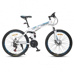 GXQZCL-1 Folding Bike GXQZCL-1 Mountain Bike, Folding Hardtail Bicycles, Full Suspension and Dual Disc Brake, 26inch Wheels, 24 Speed MTB Bike (Color : C)