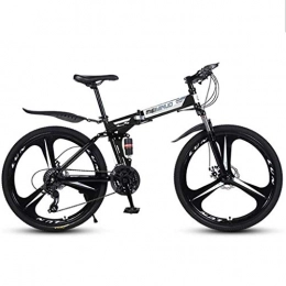 GXQZCL-1 Bike GXQZCL-1 Mountain Bikes, 26" Foldable Ravine Bike, with Dual Disc Brake and Double Suspension, Carbon Steel Frame MTB Bike (Color : Black, Size : 27 Speed)
