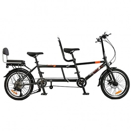 GXXDM Bike GXXDM City Tandem Folding Bicycle, Variable Speed Bike Riding Couple Entertainment Universal Wayfarer, Foldable Disc Brake Travel Bikes