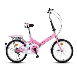 Gyj&mmm Bike Gyj&mmm 16-inch foldable mountain bike, urban folding bike, compact folding bike, high carbon steel double tube support frame, more secure design, Pink