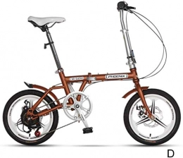 Gyj&mmm Bike Gyj&mmm Children's bicycle 16 inch, folding bike, ultra light youth student boy girl adult model portable speed double disc brake safety exercise, Brown