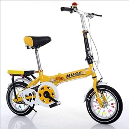 Gyj&mmm Bike Gyj&mmm Children's bicycle, unisex children's folding bike, adult outdoor bicycle student road school self 12 inch 106 * 83cm, Yellow