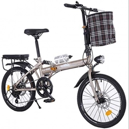 Gyj&mmm Folding Bike Gyj&mmm City folding bicycle, 20 inch folding bicycle, adult ultra light portable disc brake shock absorber 6 speed mountain bike, Gray