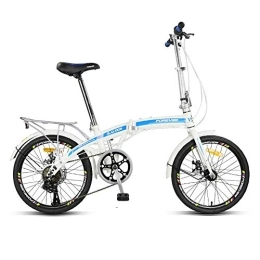 Gyj&mmm Folding Bike Gyj&mmm Folding bicycle, 20-inch variable-speed folding bicycle, urban cycling male and female adult ultra-light portable student bicycle, Blue