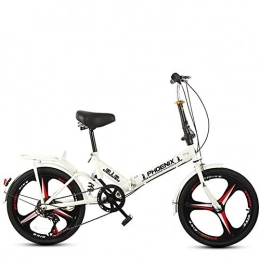 GYL Folding Kids Bike Variable Speed 16/20Inch Ultra Light And Portable,White