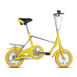 GYNFJK Bike GYNFJK 12 inch student Folding Bike adult men and women to work bicycle small Lightweight Road Bikes Portable Easy to Store, Yellow