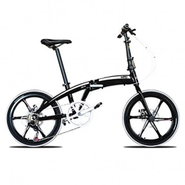 GYNFJK Folding Bike GYNFJK Folding Bike Lightweight aluminum alloy shift male and female adult bicycle Travel Cycling Road Bicycle Portable Easy to Store, black