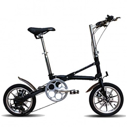 GYNFJK Bike GYNFJK Unisex Folding Bike Lightweight Alloy Road Bicycle Portable Speed Bicycle Easy to Store Travel Cycling, Black