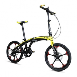 GYNFJK Folding Bike GYNFJK Unisex Folding Bike Lightweight Road Bikes Travel Cycling Portable Easy to Store Bicycles Convenient and durable, Yellow
