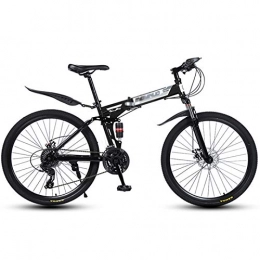 GYXZZ  GYXZZ 26 inch Mountain Bike Folding Bikes with Disc Brake 27 Speed Bicycle Full Suspension MTB Bikes for Men or Women Foldable Frame, Black, 30
