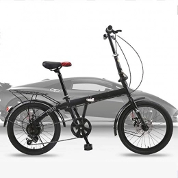 Child Bicycle Folding Bike HAIZHEN stroller Folding Bike 20"Black Bicycle Reinforced Frame Commuter Bike with 6 Speeds Derailleur, Durable Frame, Adjustable Seat for newborn