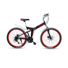 Haoyushangmao Folding Bike Haoyushangmao 24 / 27 Speed Disc Brakes Super Road BikeDual Disc Brake Bicycle, Suitable For Students, Adult Bicycles The latest style, simple design (Color : Black red, Edition : 24 speed)