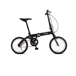 Haoyushangmao  Haoyushangmao Folding Bicycle, Adult Men And Women Ultra Light Portable Road Bike, 16 Inch Small Student Bicycle The latest style, simple design (Color : Black, Size : 16 inches)