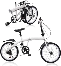 HarBin-Star  HarBin-Star 20 Inch Adult Folding Bike, 6 Speed Bike, Lightweight Alloy Foldable Bike Carbon Steel City Bike Height Adjustable and Double V Brake Bicycle Suitable for Roadways, Mountains, Racing