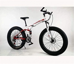 HCMNME Folding Bike HCMNME durable bicycle Folding Fat Tire Mountain Bike Bicycle for Adults Men Women, Lightweight High Carbon Steel Frame And Double Disc Brake Alloy frame with Disc Brakes