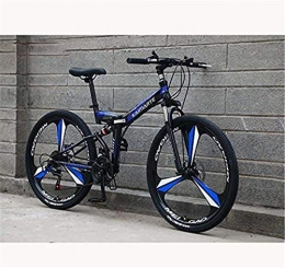 HCMNME Folding Bike HCMNME durable bicycle Folding Mountain Bike for Men Women, High Carbon Steel Frame Full Suspension MBT Bike with MAQISI Tire / PVC And Aluminum Pedals Alloy frame with Disc Brakes