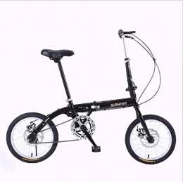 HCMNME Bike HCMNME Mountain Bikes, 14 inch lightweight folding bicycle single speed disc brake bicycle black-A Alloy frame with Disc Brakes