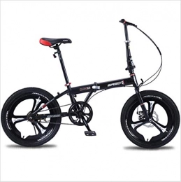 HCMNME Folding Bike HCMNME Mountain Bikes, Folding Bicycle 20 Inch Lightweight Adult Bicycle Super Light Portable Student Bicycle-Black Alloy frame with Disc Brakes