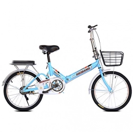 HELIn Bike HELIn Bike Bicycle Mini Portable Men and women riding to work Comfort Speed Wheel Folding Bike Casual Bicycle for Men Women Lightweight Folding Casual Bicycle (Color : Blue)