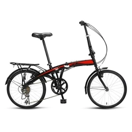 HerfsT Bike HerfsT 20" Folding Bike Bicycle, Lightweight Mini Bicycle Compact Bikes for Students, Office Workers, Urban Commuter, Front and Rear Fenders, Rear Carry Rack