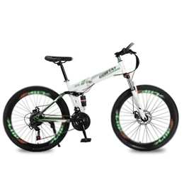 HESND Folding Bike HESNDzxc Bicycles for Adults Foldable Bicycle Mountain Bike Wheel Size 26 Inches Road Bike 21 Speeds Suspension Bicycle Double Disc Brake (Color : White, Size : 21 Speed)