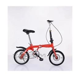 HESND Folding Bike HESNDzxc Bicycles for Adults Folding Bicycle 14" for Women Portable Bike Outdoor Subway Transit Vehicles Foldable Bicicleta (Color : Red)