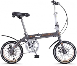 HEZHANG Bike HEZHANG 14 inch Folding Bike, Single Speed Foldable Bicycle for Adult Children, MTB Bike with Disc Brake, Grey