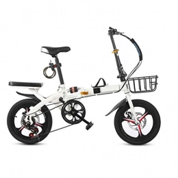 HFFFHA Bike HFFFHA 20 Inch Folding Bicycle Women'S Light Work Adult Adult Ultra Light Variable Speed Portable Adult Small Student Male Bicycle Folding Carrier Bicycle Bike, White