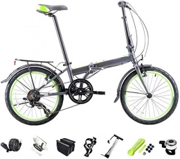 HFFFHA Bike HFFFHA 20 Inches Folding Bike Speed Mountain Bike Spoke Wheels MTB Dual Suspension Bicycle Unisex Foldable Commuter Bike (Color : A)