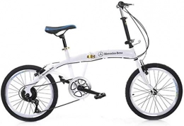 HFFFHA Bike HFFFHA Folding Bicycle, 20 Inch Bikes For Adults, Women'S Light Work Adult Adult Ultra Light Variable Speed Portable Adult Small Student Male Bicycle Folding Carrier Bicycle Bike, White