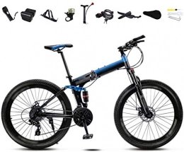 HFFFHA Bike HFFFHA Folding Bike, Lightweight Aluminum Alloy Bicycle For Men And Women，7 Speed Dual Disc Brakes, Carbon Steel Frame Unisex, Front+Rear Mudgard, Black