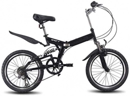 HFFFHA Folding Bike HFFFHA Lightweight Alloy Folding City Bike Bicycle, 6 Variable Speed Ultra Light Outdoor Bicycle, Front And Rear Fenders, High Carbon Steel Mtb Bikes (Color : A)