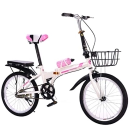 HFJKD Bike HFJKD 16 inch aluminum bicycle, Single speed City bicycle, Adults Folding bicycle, Double suspension folding bicycle, For student office workers