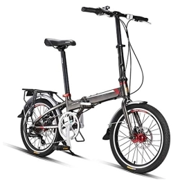 HFJKD Folding Bike HFJKD 20inch Adults Folding Bike, 7 Speed Foldable Bicycle, with Anti-Skid and Wear-Resistant Tire, Super Compact Urban Commuter Bicycle, For students, Gray