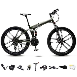 HFJKD Bike HFJKD 26 Inch Folding MTB Bicycle, 30-Speed Gears Foldable Mountain Bike, Off-Road Variable Speed Bikes for Men And Women, Double Disc Brake