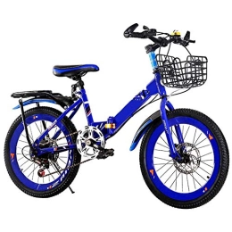 HFJKD Folding Bike HFJKD Variable speed folding Kid bicycle, Removable Large Capacity Bike, 22 inch Folding City Bicycle Bike, Lightweight Bicycle for Teens And Adults, Blue