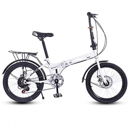 HHORD Bike HHORD Folding Bicycle, Featuring Front And Rear Fenders, Speed Folding Bicycle with Quick Release Wheels, White