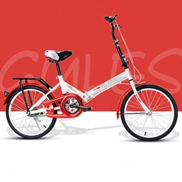 HHORD Folding Bike HHORD Folding Bicycle, Rear Disc Brake Folding Bike Generation Driving Mini Bicycle Student Ladies Bicycle, Featuring Front And Rear Fenders, Red, 20inch