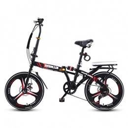 DFKDGL Bike High-carbon Steel Folding Bicycle, 7-speed Folding Bike, womens Bike With Double Disc Brakes Compact Bike With Water Bottle Holder, 20inch Wheel Unicycle