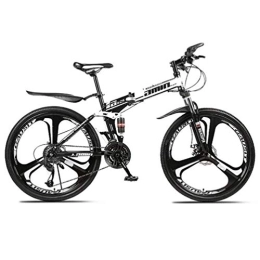 WJSW Folding Bike High-carbon Steel Folding Mountain Bike, 26 Inch Wheel Freestyle Bike Bicycle (Color : Black, Size : 30 speed)