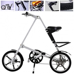 HJ Folding bicycle, all-aluminum frame 16-inch urban bicycle fast folding system front and rear mechanical disc brakes (23.1 lbs)
