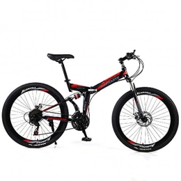 HJ Folding Bike hj Folding Mountain Bike, 26 Inch Male And Female Folding Bicycle, Urban Sports Shock Absorbing Student Bicycle (21 / 24 / 27 Speed), D, 26inch27speed