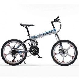 HLMIN-Bike Folding Bike HLMIN Folding Bicycle MTB Moutain Bike With Kickstand Aluminum Alloy Frame For Man Or Woman (Color : White, Size : 21speed)