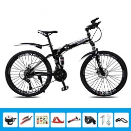 HLMIN-Bike Bike HLMIN Folding Bike, 26 Inches Steel Frame 21 24 27 30Speed Off-road Front And Rear Shock Absorption Bike (Color : Black, Size : 30Speed)