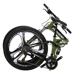 HLMIN-Bike Folding Bike HLMIN Mountain Bike 27 Speed Steel Frame 26 Inches Wheels Dual Suspension Folding Bike (Color : Green, Size : 27Speed)