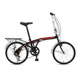 Hmvlw Bike Hmvlw foldable bicycle Folding bicycle with front v brake and rear brake for men and women, adult general portable bicycles, high carbon steel 20 inches, 7 speeds (Color : Black)