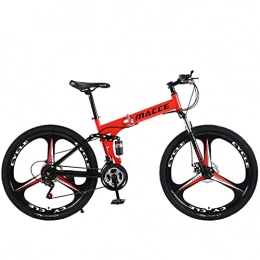 Hmvlw Folding Bike Hmvlw foldable bicycle Mountain folding bike with adjustable seat height 26 inches 27 variable speed suitable for work, school, short trips (Color : Red)